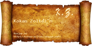 Kokas Zoltán névjegykártya